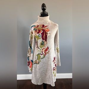 Anthropologie Multicolor Floral Sweater Dress